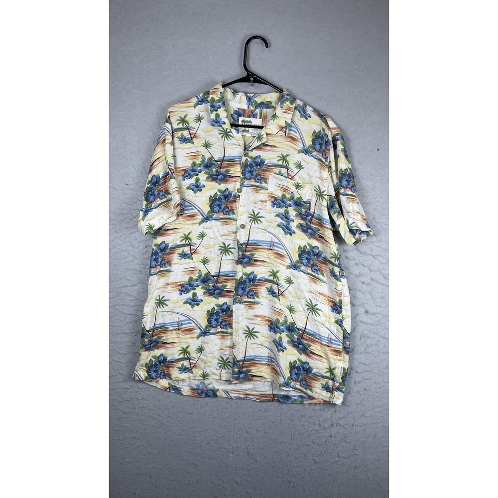 Kahuna Bay Shirt Mens Large Multicolor Hawaiian Short Sleeve Button Front Casual
